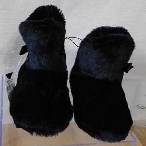Black Bootie style House Slippers by bobbie brooks